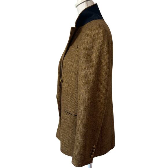 J.Crew Bristol Double Breasted Wool Herringbone Blazer Jacket Brown Size 6 - Picture 5 of 8